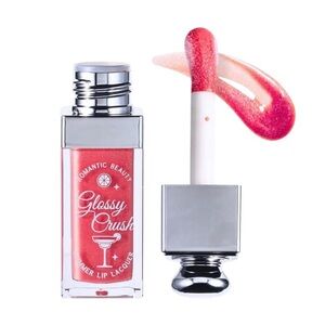 Romantic Beauty #3 Shimmer Lip Lacquer Gloss Glossy Ruby Crush Dark Reddish Pink